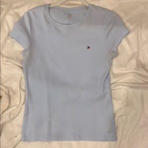Baby blue Tommy Hilfiger tee shirt